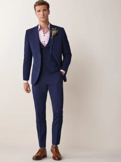 Bright Blue Tailored Fit Two Button Suit Jacket