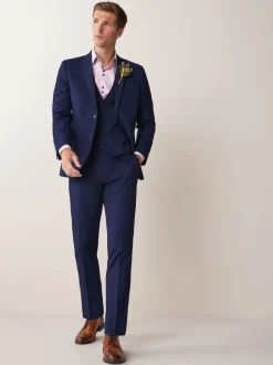 Bright Blue Tailored Fit Two Button Suit Jacket