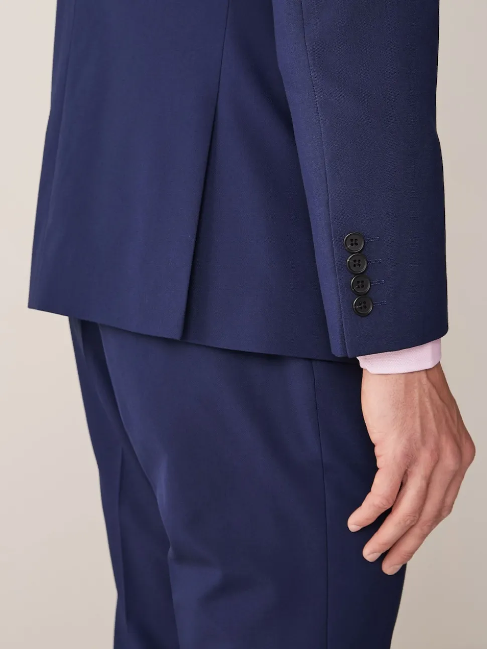 Bright Blue Tailored Fit Two Button Suit Jacket