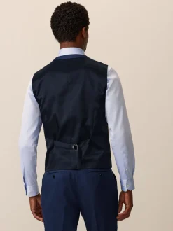 Bright Blue Textured Suit Waistcoat