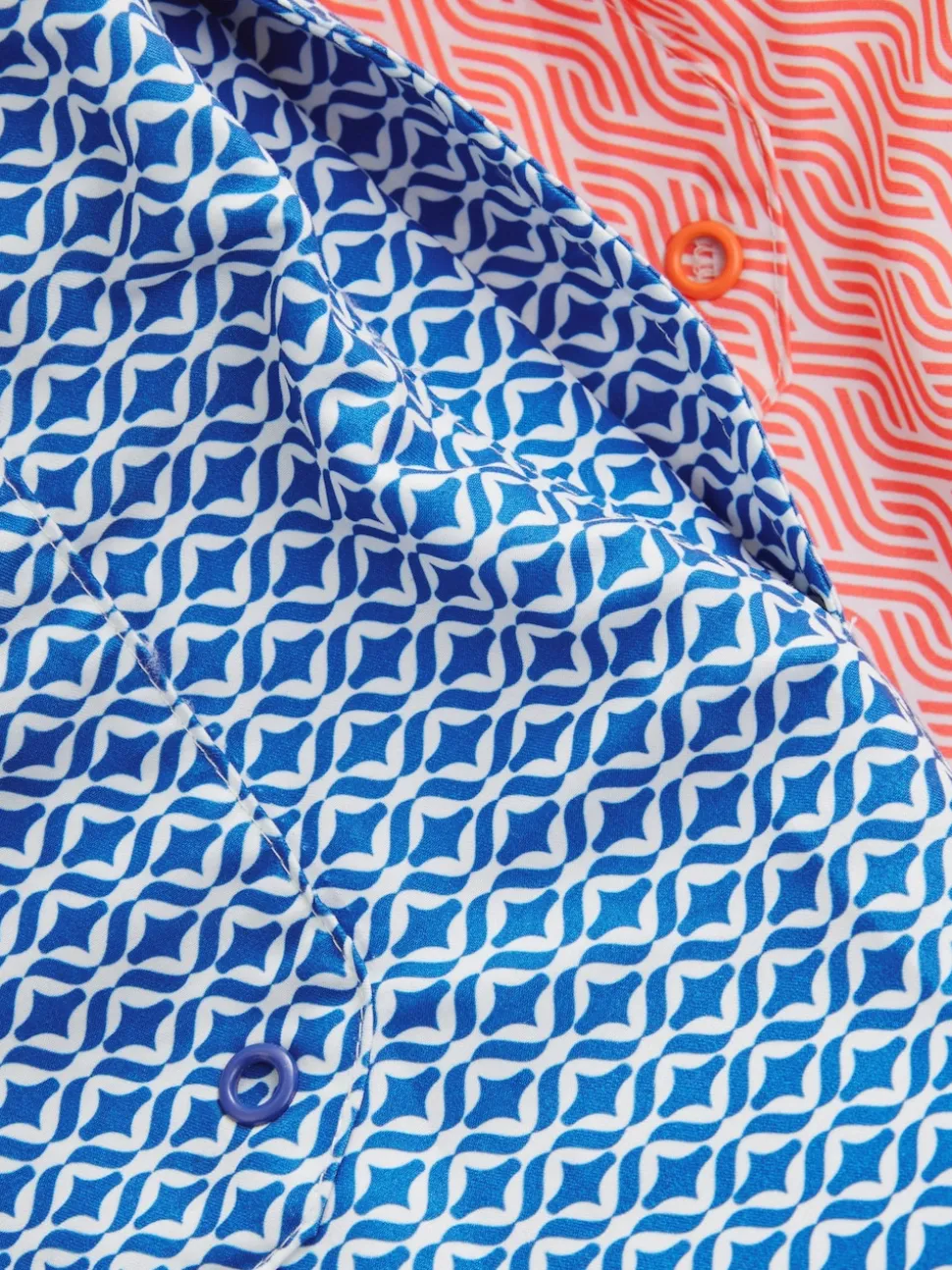 Bright Blue/Coral Geometric Printed Swim Shorts 2 Pack