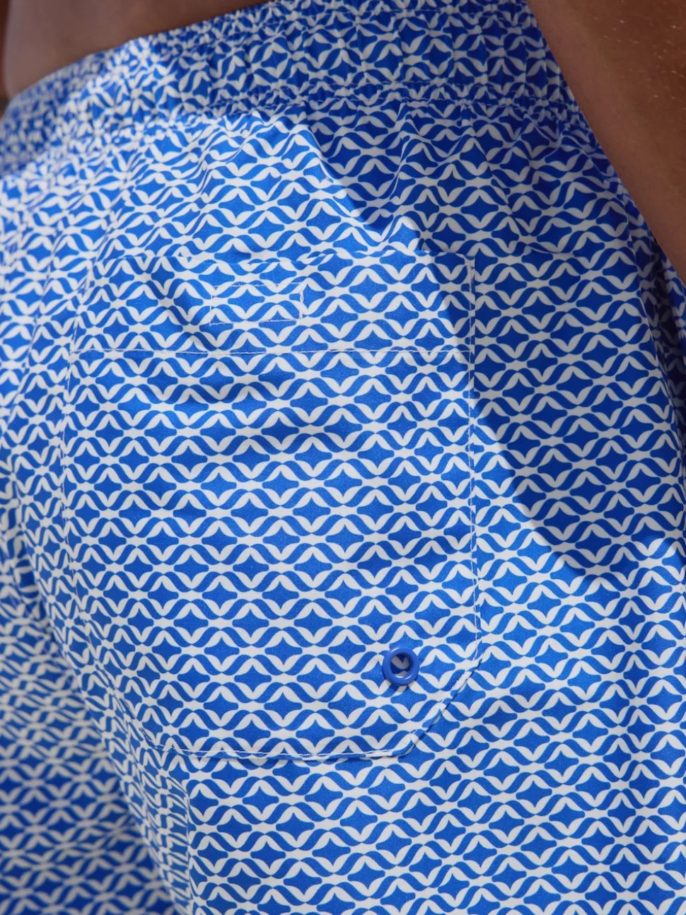 Bright Blue/Coral Geometric Printed Swim Shorts 2 Pack