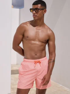 Bright Blue/Coral Geometric Printed Swim Shorts 2 Pack