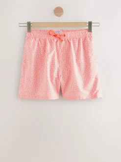 Bright Blue/Coral Geometric Printed Swim Shorts 2 Pack