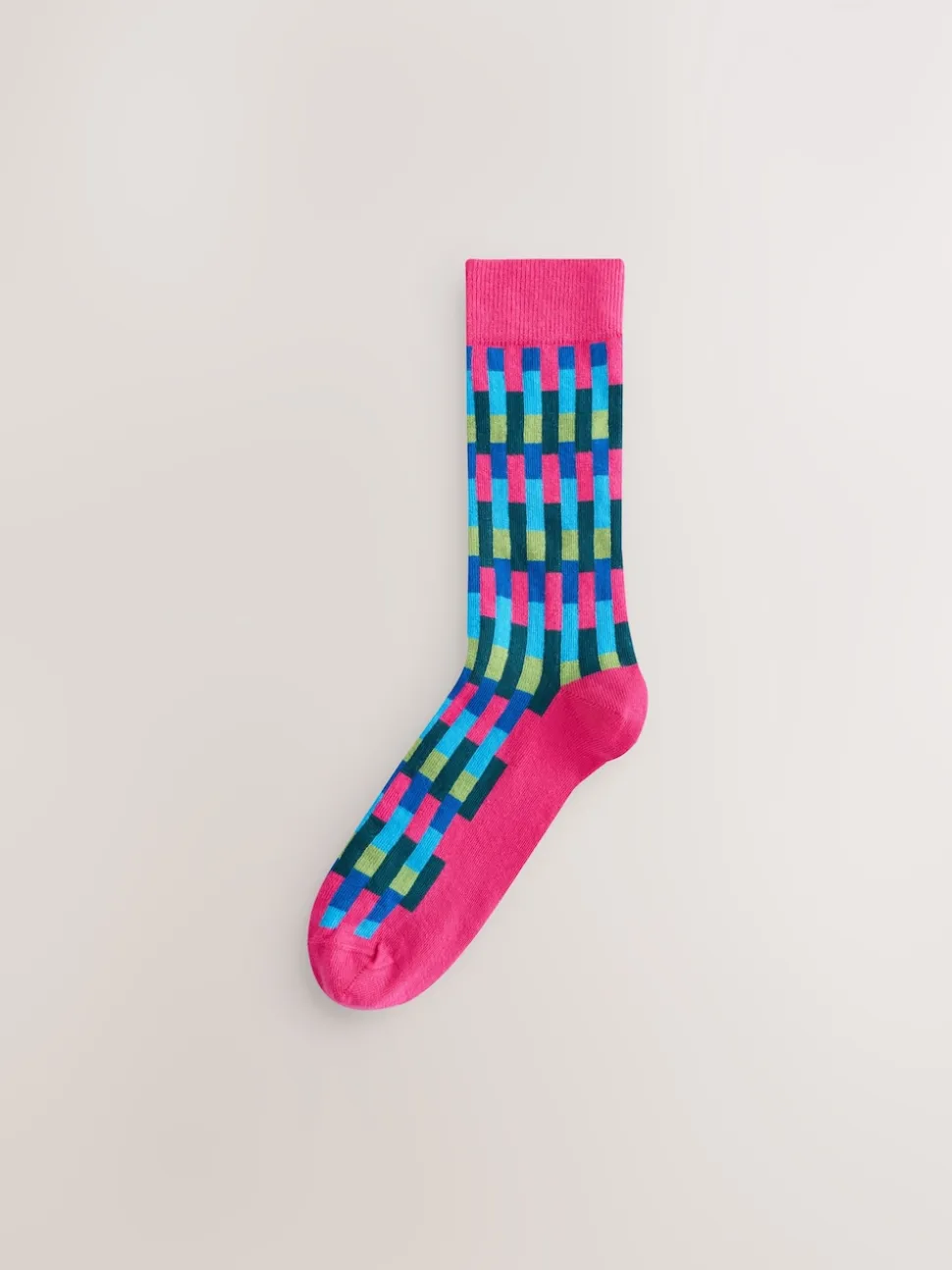 Bright Blue/Green/Orange Stripe Pattern Socks 5 Pack