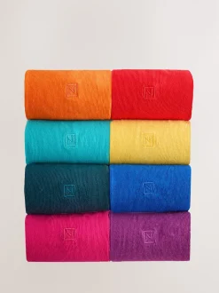 Bright Blue/Green/Red 8 Pack Embroidered Lasting Fresh Socks