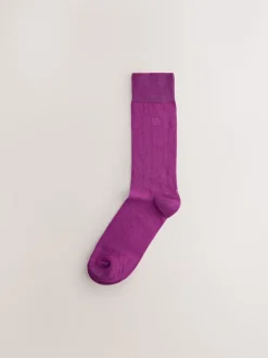 Bright Blue/Green/Red 8 Pack Embroidered Lasting Fresh Socks