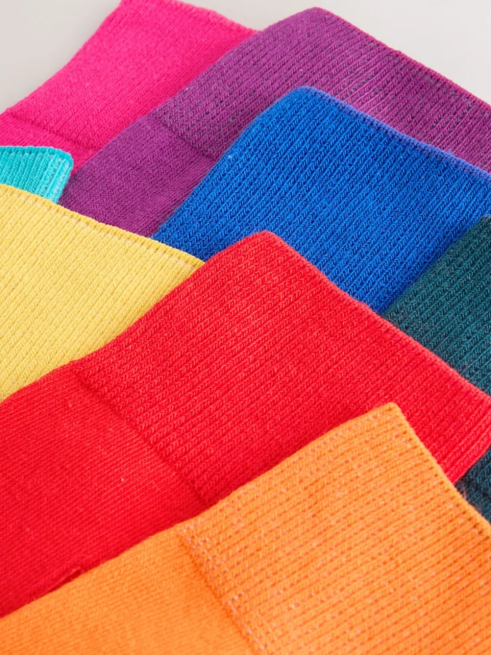 Bright Blue/Green/Red 8 Pack Embroidered Lasting Fresh Socks