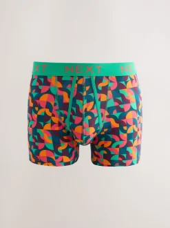 Bright Blue/Orange/Purple Circle Geo Print A-Front Boxers