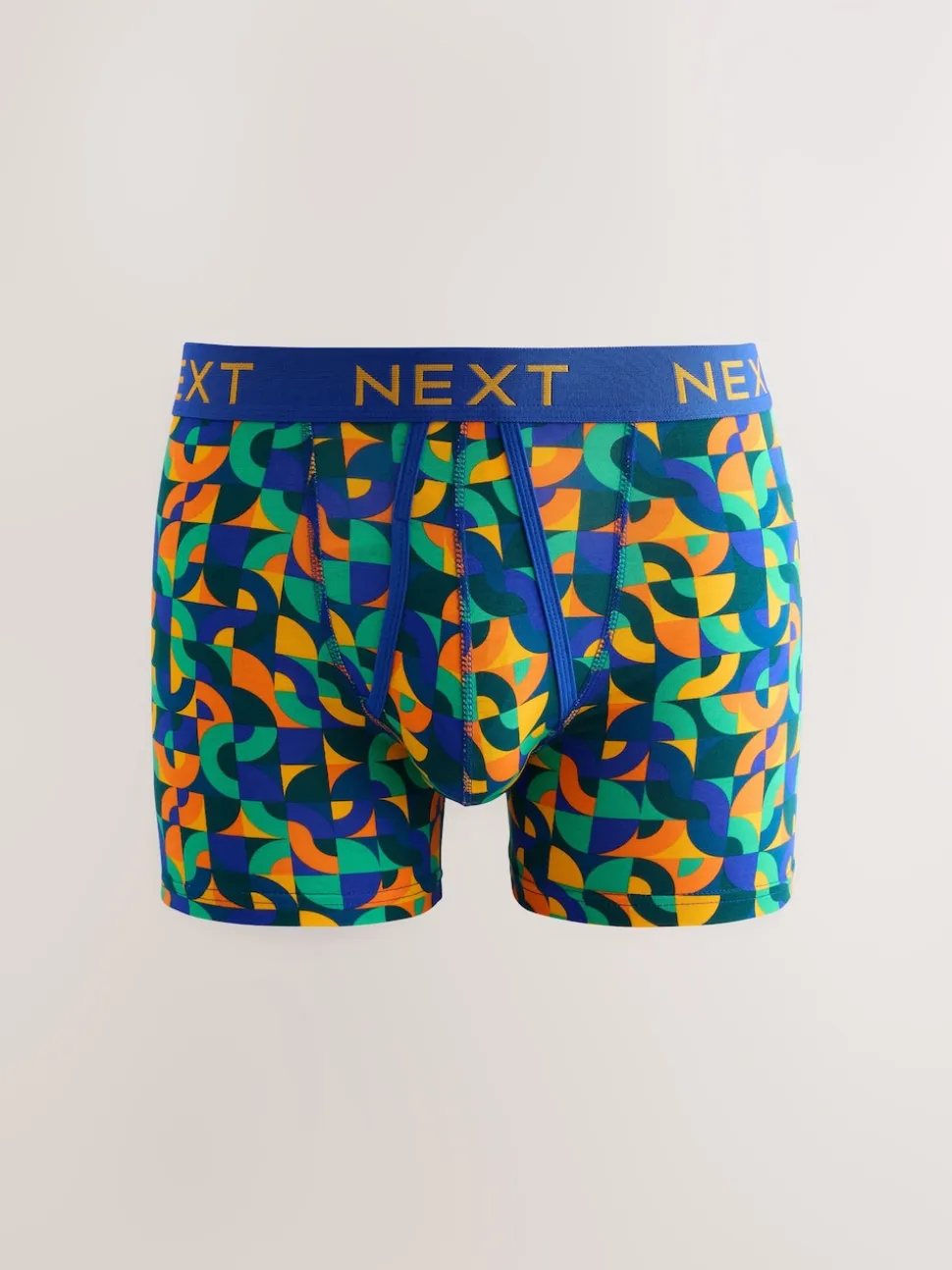 Bright Blue/Orange/Purple Circle Geo Print A-Front Boxers