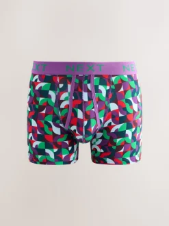 Bright Blue/Orange/Purple Circle Geo Print A-Front Boxers
