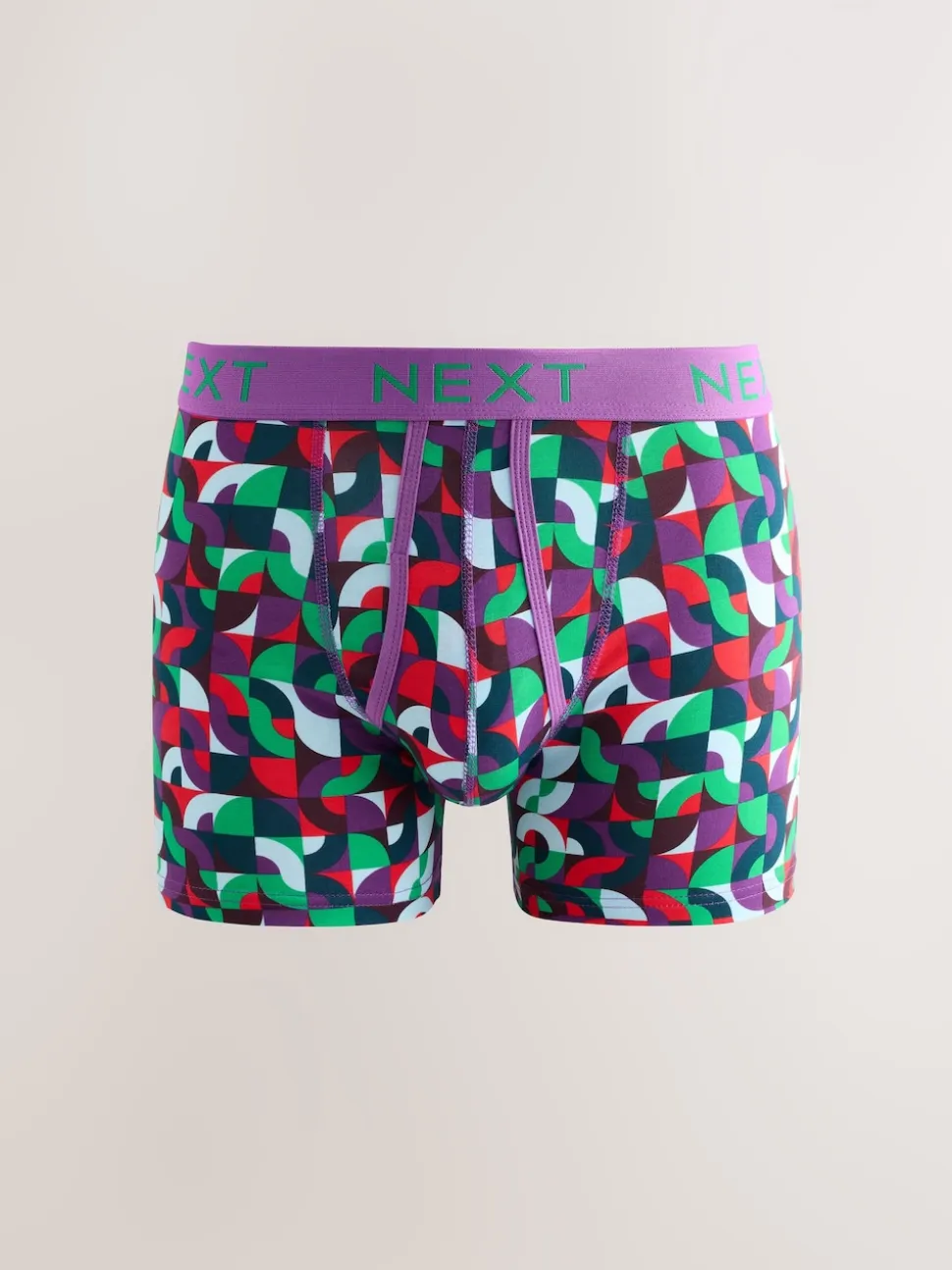 Bright Blue/Orange/Purple Circle Geo Print A-Front Boxers