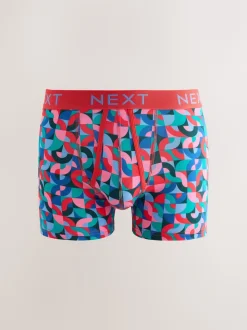 Bright Blue/Orange/Purple Circle Geo Print A-Front Boxers