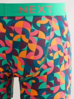 Bright Blue/Orange/Purple Circle Geo Print A-Front Boxers