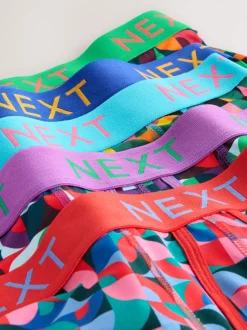Bright Blue/Orange/Purple Circle Geo Print A-Front Boxers