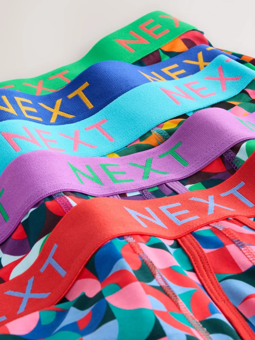 Bright Blue/Orange/Purple Circle Geo Print A-Front Boxers