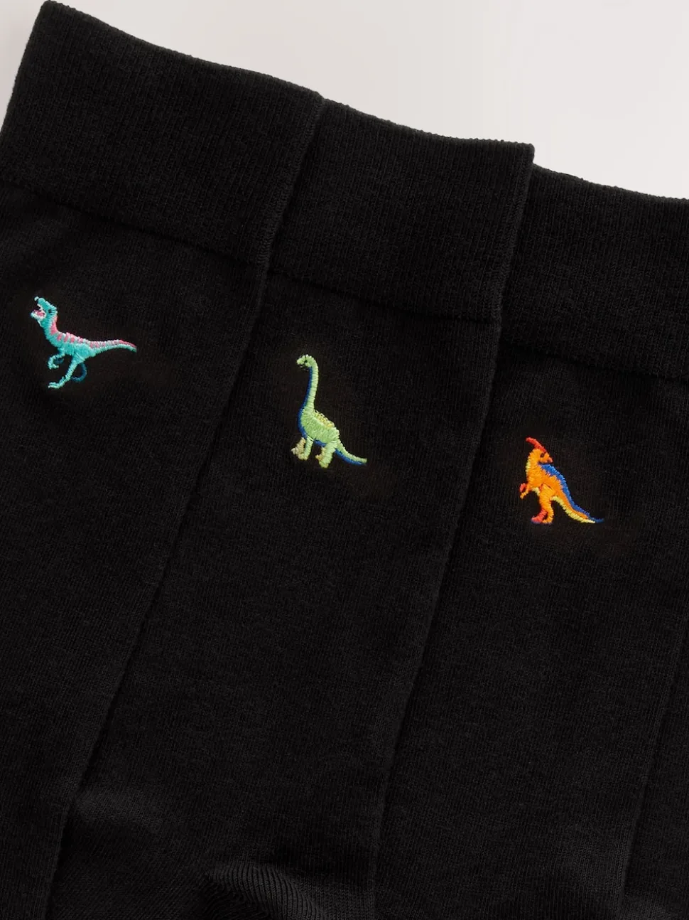 Bright Dinosaur Fun Embroidered Socks 8 Pack