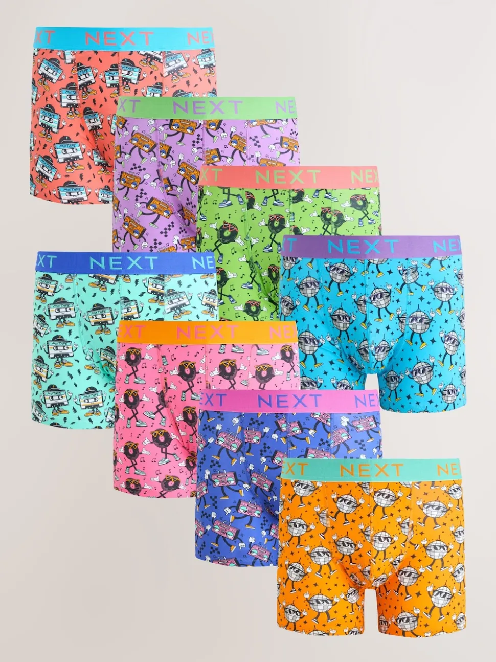 Bright Disco Character 8 pack Trunk Boxers