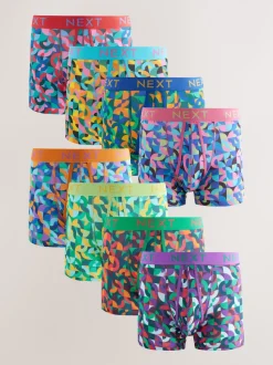 Bright Geometric Pattern A-Front Boxers 8 Pack