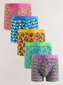 Bright Pink/Blue Animals Pattern A-Front Boxers
