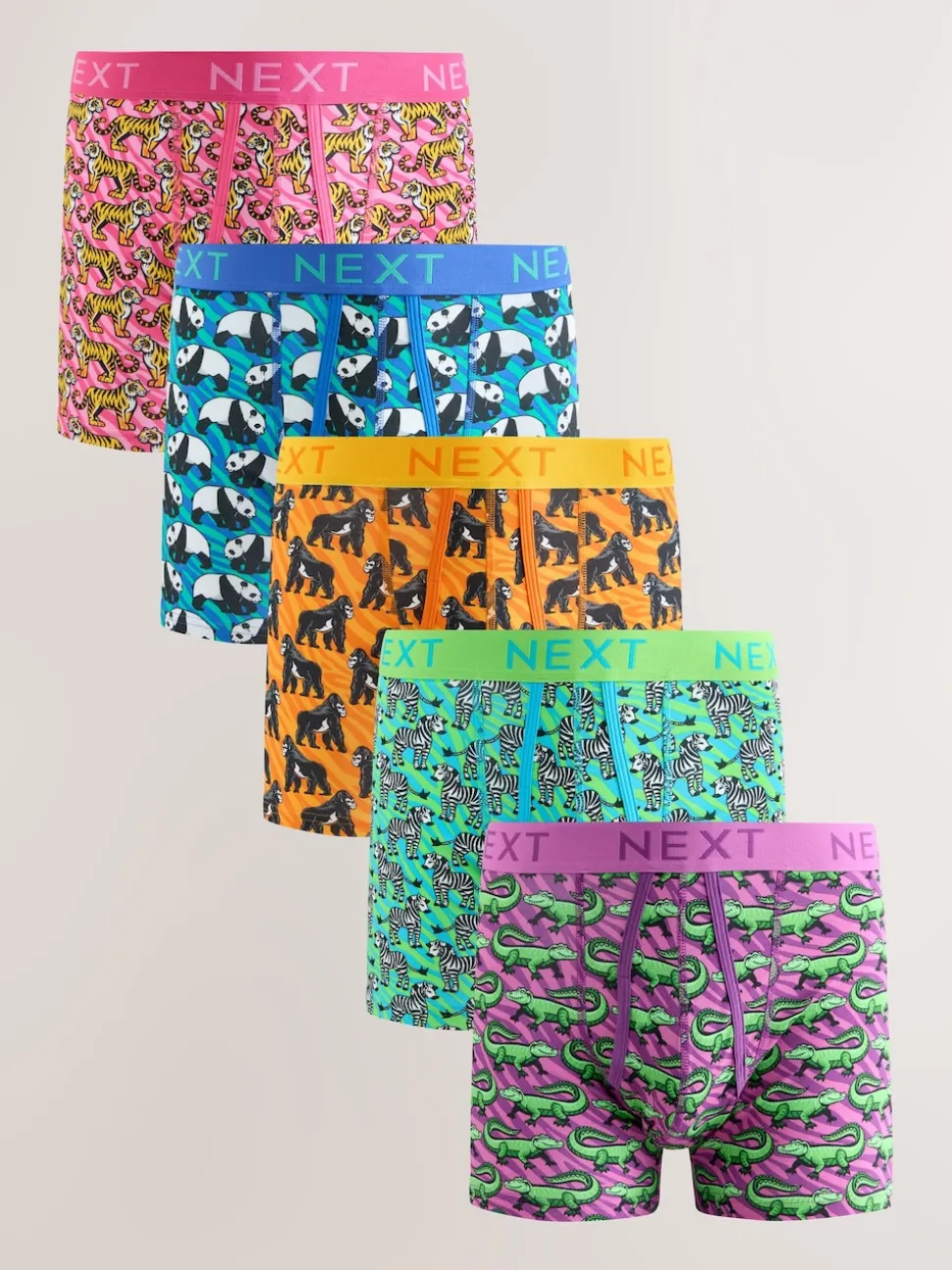 Bright Pink/Blue Animals Pattern A-Front Boxers