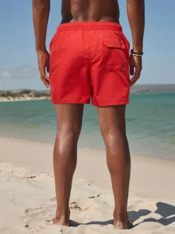 Bright Red Palm Logo Essential Swim Shorts
