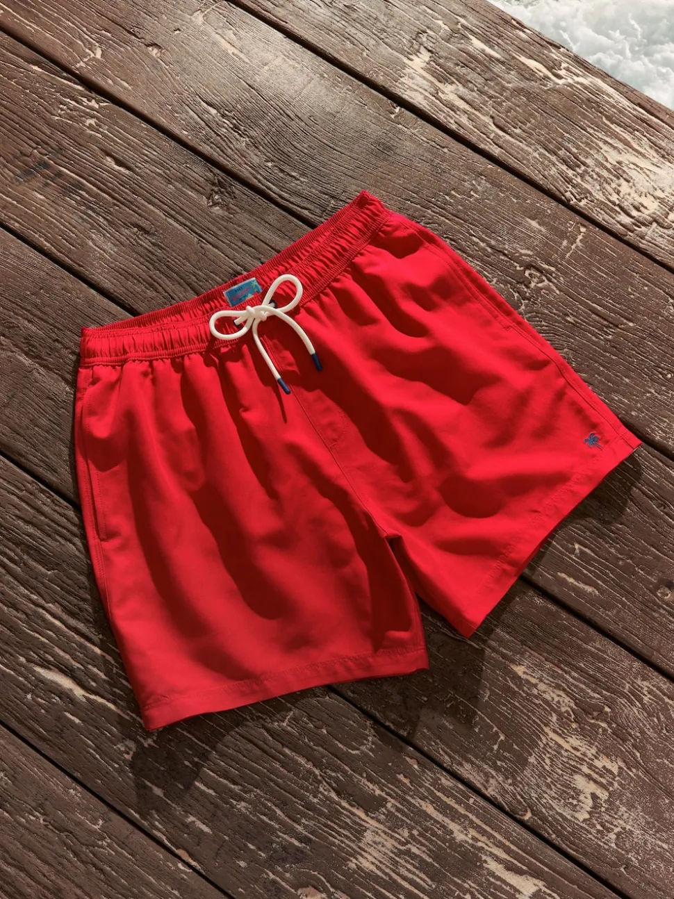 Bright Red Palm Logo Essential Swim Shorts