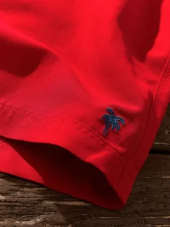 Bright Red Palm Logo Essential Swim Shorts