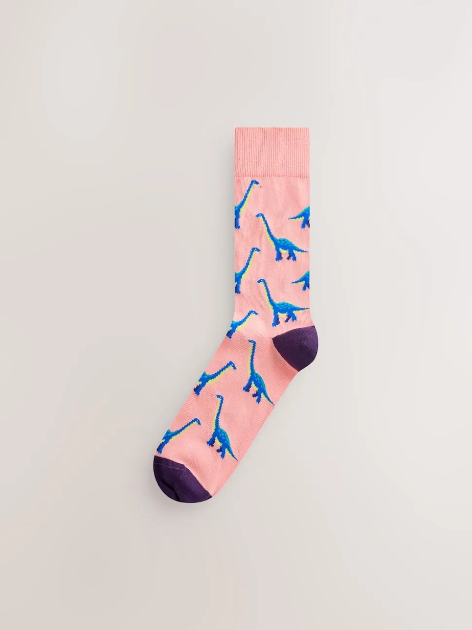 Bright Red/Blue/Orange Dinosaur Pattern Socks 8 Pack