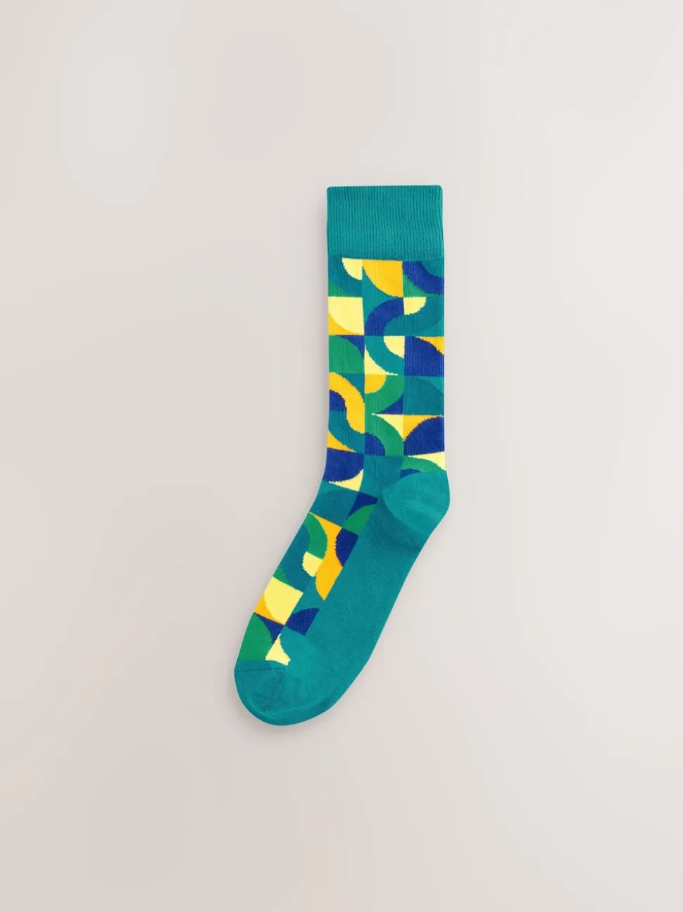 Bright Red/Green Geo Pattern Socks 8 Pack