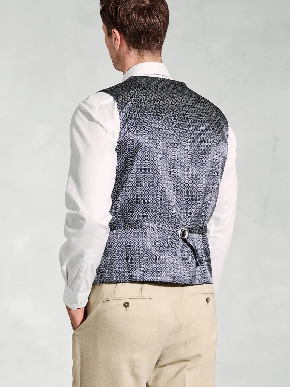 Brook Taverner Beige Linen Blend Mixer Suit Waistcoat