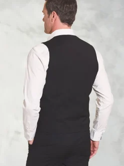 Brook Taverner Black Plain Suit Waistcoat