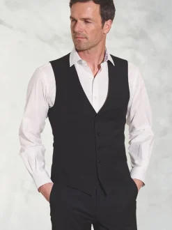 Brook Taverner Black Plain Suit Waistcoat