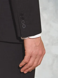 Brook Taverner Black Tailored Fit Wool Mix Washable Suit Jacket