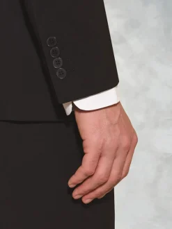 Brook Taverner Black White Tailored Fit Wool Mix Washable Suit Jacket