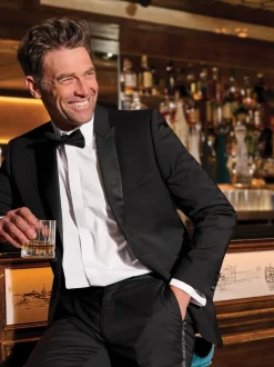 Brook Taverner Black Wool Blend Dinner Suit Jacket