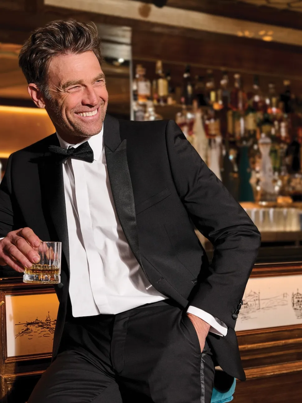 Brook Taverner Black Wool Blend Dinner Suit Jacket