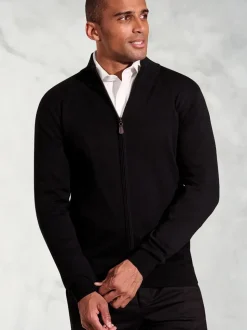 Brook Taverner Black Zip Through Cardigan