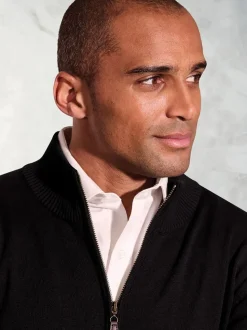 Brook Taverner Black Zip Through Cardigan