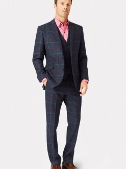 Brook Taverner Blue Check Wool Suit Jacket