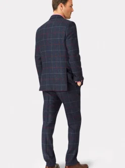 Brook Taverner Blue Check Wool Suit Jacket
