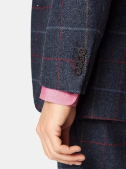 Brook Taverner Blue Check Wool Suit Jacket