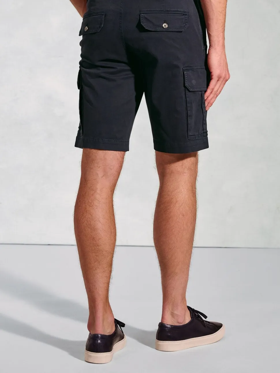 Brook Taverner Blue Cotton Stretch Cargo Shorts
