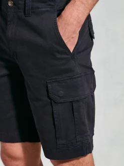 Brook Taverner Blue Cotton Stretch Cargo Shorts