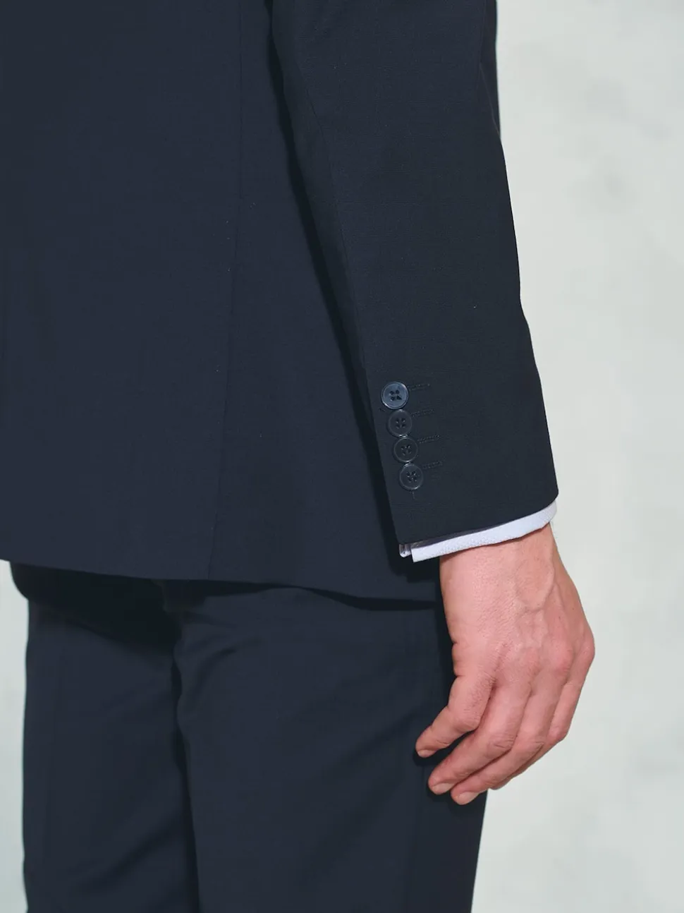 Brook Taverner Blue Dark Tailored Fit Wool Mix Washable Suit Jacket
