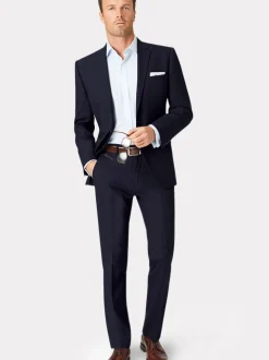 Brook Taverner Blue Dark Tailored Fit Washable Suit Jacket