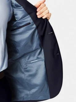 Brook Taverner Blue Dark Tailored Fit Washable Suit Jacket