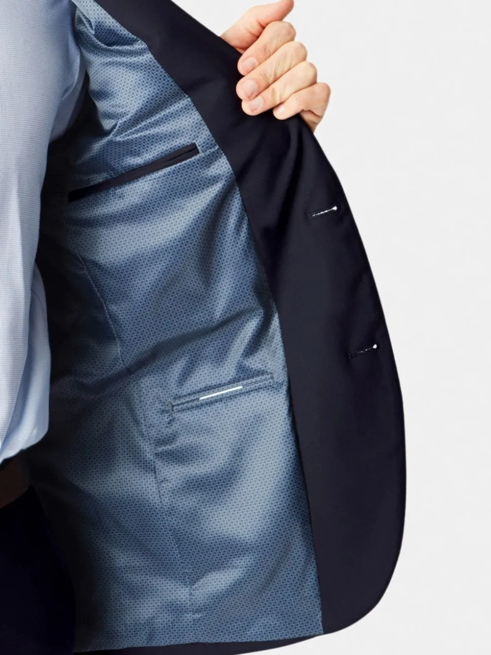 Brook Taverner Blue Dark Tailored Fit Washable Suit Jacket