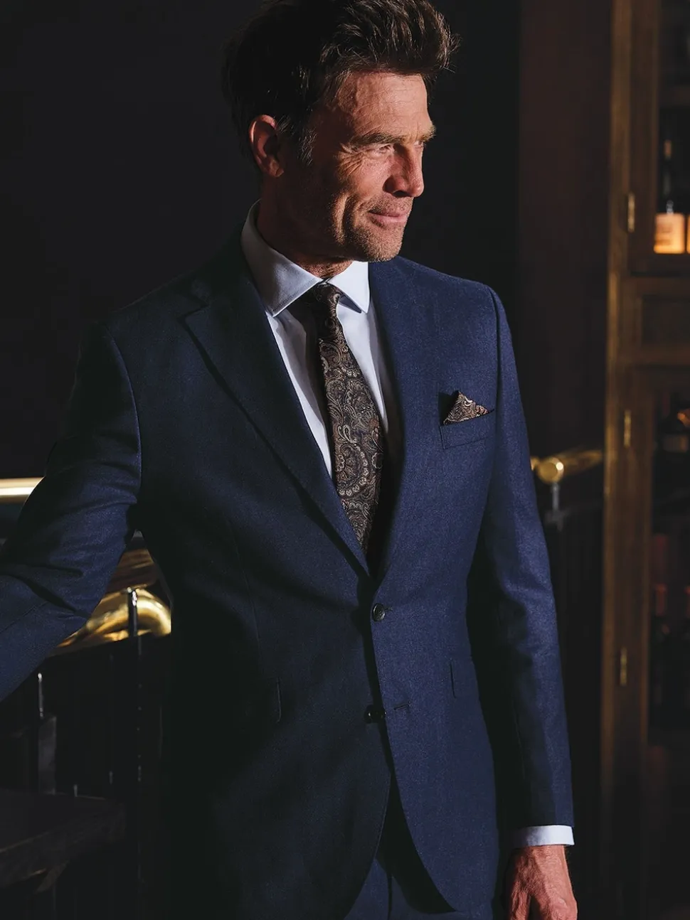 Brook Taverner Blue Italian Wool Suit Jacket
