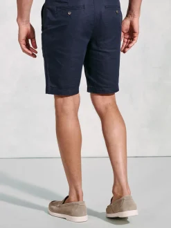 Brook Taverner Blue Light Cotton Linen Shorts